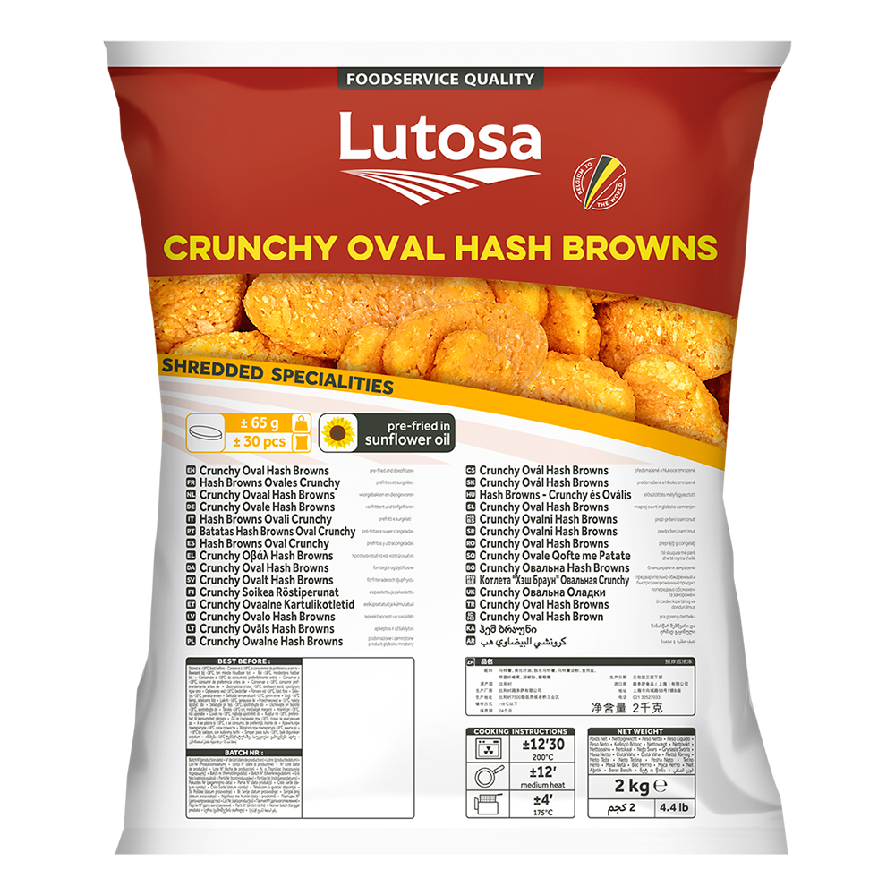 Lutosa Foodservice Crunchy Oval Hash Browns 2KG