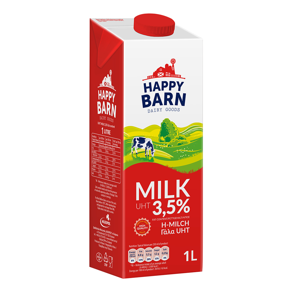 Happy Barn UHT Milk 3.5% Fat (1L)