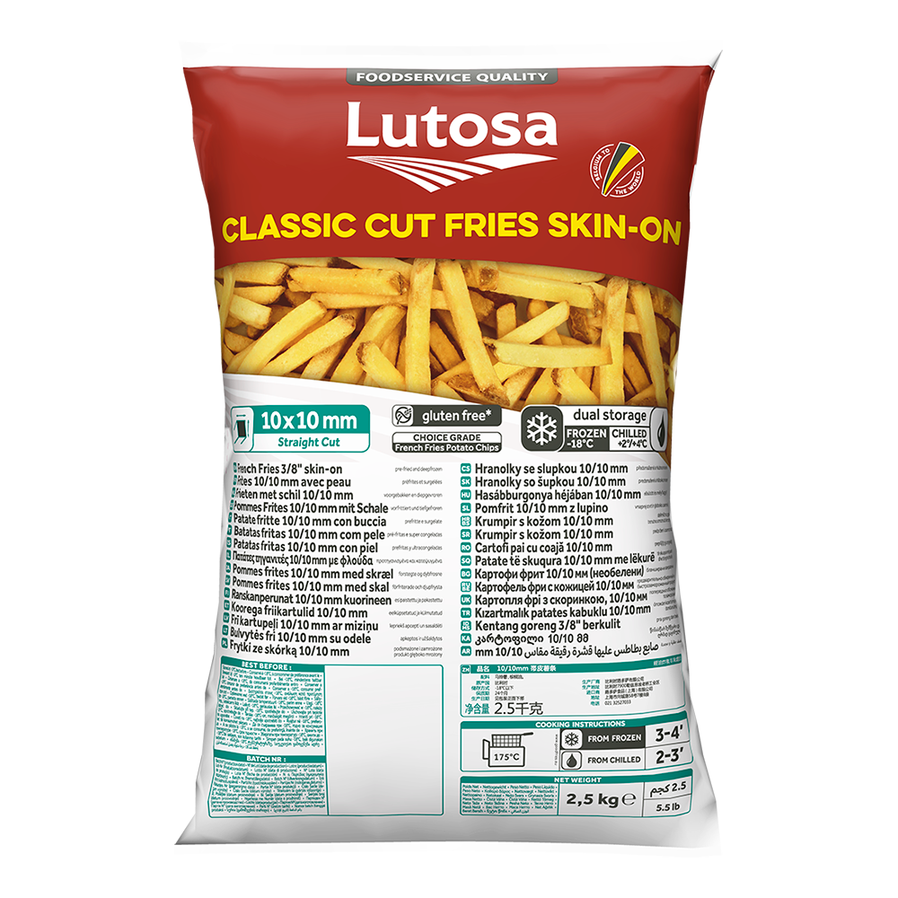 Lutosa Foodservice Classic Cut Fries Skin-On 2.5KG