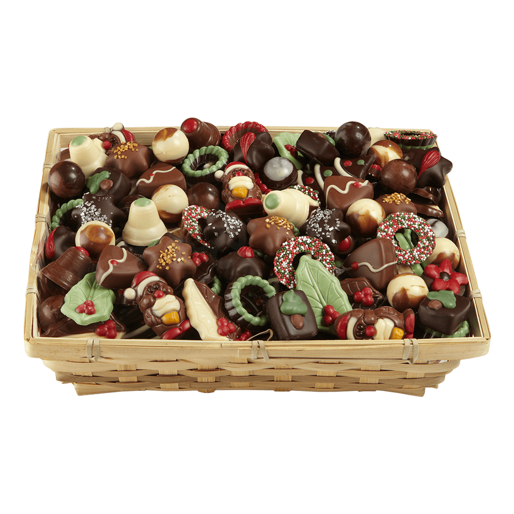 Basket of Assorted Christmas Chocolates