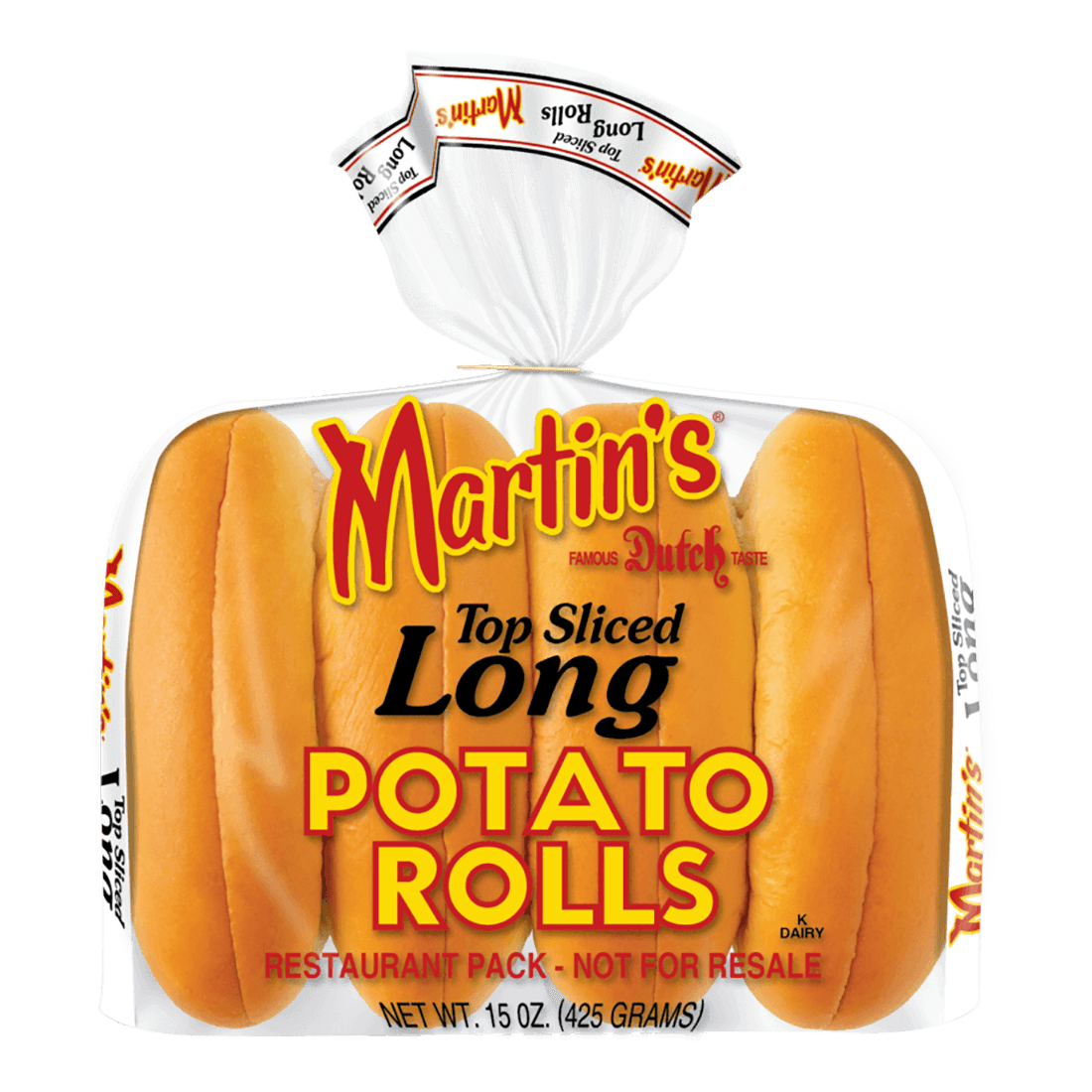 Martin's Top-Sliced Long Potato Rolls