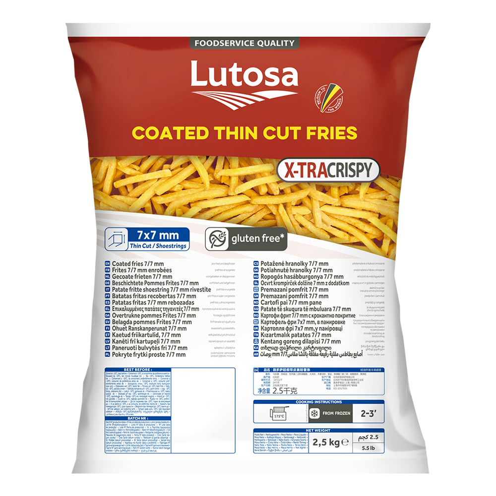 Lutosa Foodservice Coated X-TRACRISPY Thin Cut Fries 2.5KG